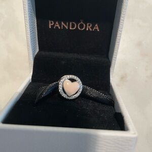 Pandora Black and Silver Heart Charm